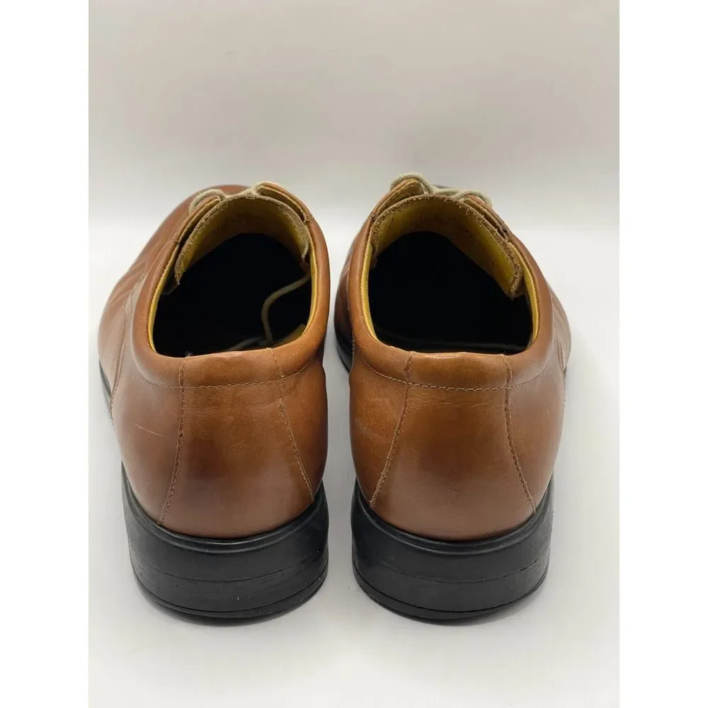 Cole Haan Men's Leather Oxford Dress Shoe Sz 13M Brown‎ Lace Up Apron Toe C09282